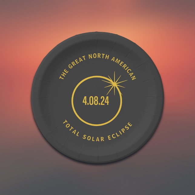 Prato De Papel Excelente Norte-Americano Total Eclipse Solar 04.0 (Edit the upper and lower text, if required)