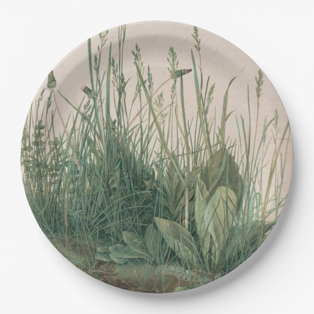 Prato De Papel Excelente Peça de Turf (por Albrecht Dürer) (Frente)