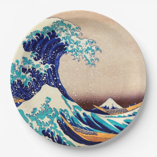Prato De Papel Excelente Wave Off Kanagawa Japonês Vintage Fine A