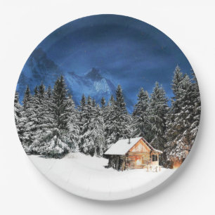 Prato De Papel Exibição de Montanha de Cabina de Log