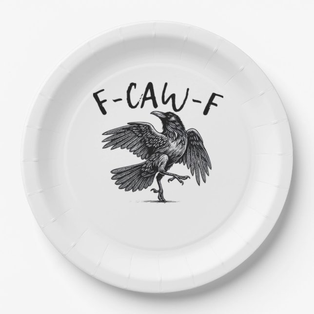 Prato De Papel F Caw F Crow Retro Classic Style (Frente)