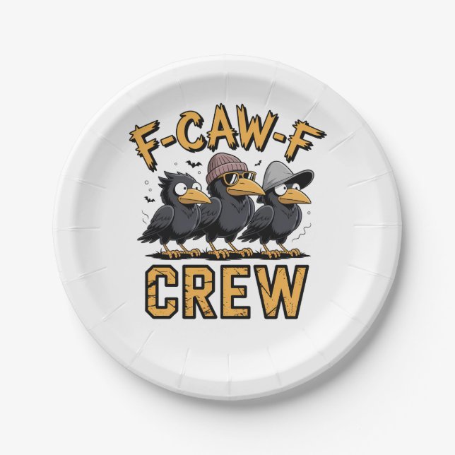 Prato De Papel F-Caw-F Equipamento De Cascos Engraçado (Frente)