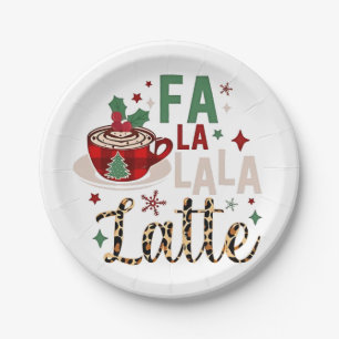 Prato De Papel Fa Fa La La Latte Divertido Natal Santa Xmas 