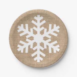 Prato De Papel Fábrica Moderna de Natal Floco de Neve Burlap Rus
