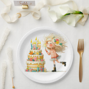 Prato De Papel Faça um desejo de aniversário