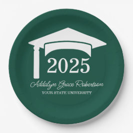 Prato De Papel Faculdade Universidade Green Cap Turma de 2025