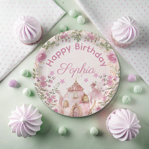 Prato De Papel Fada Fada do Tea Blush Flowday