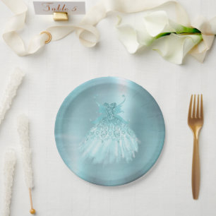 Prato De Papel Fada Wing Mint Gown   Luxe Pearl Green Aqua Sheen