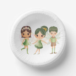 Prato De Papel Fadas vestidas em tigelas de Livro Verde