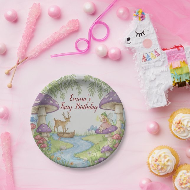 Prato De Papel Fairy Woodland Birthday Paper Plate (Festa)