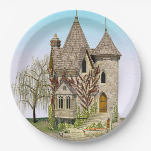 Prato De Papel Fairytale Castle Perfect Birthday e Fantasy Gift