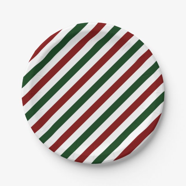 Prato De Papel Faixas de Natal Personalizáveis (Frente)