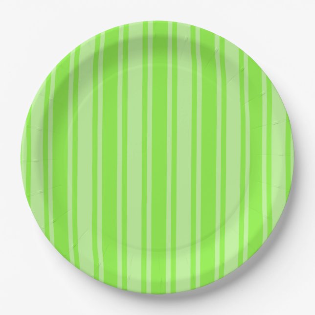 Prato De Papel faixas de verde limão doce (Frente)