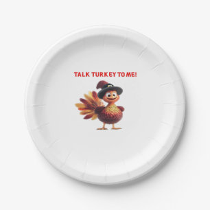Prato De Papel Fale Com A Turquia Comigo Engraçado Design de Ação
