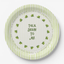 Prato De Papel Fale Derby Comigo Menta Julep Verde Listrado
