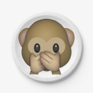 Prato De Papel Fale Sem Macaco Mau - Emoji