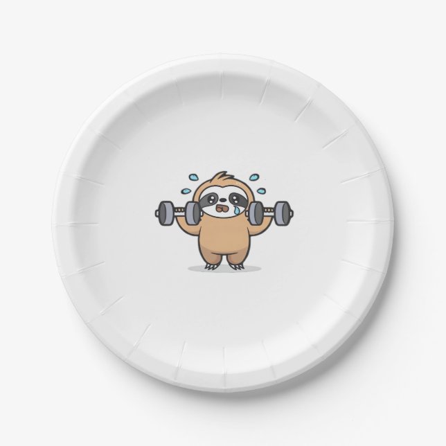 Prato De Papel Falha de Chibi Sloth Gym - Um Trabalho Engraçado D (Frente)