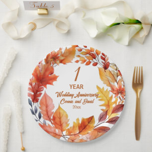 Prato De Papel Fall de Aniversário de Casamento de ruas