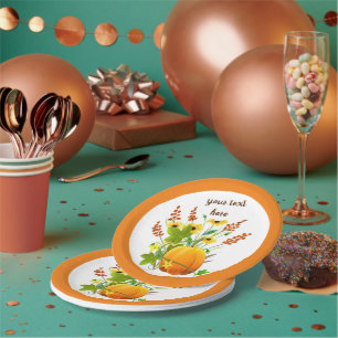 Prato De Papel Fall Season Pumpkin Party