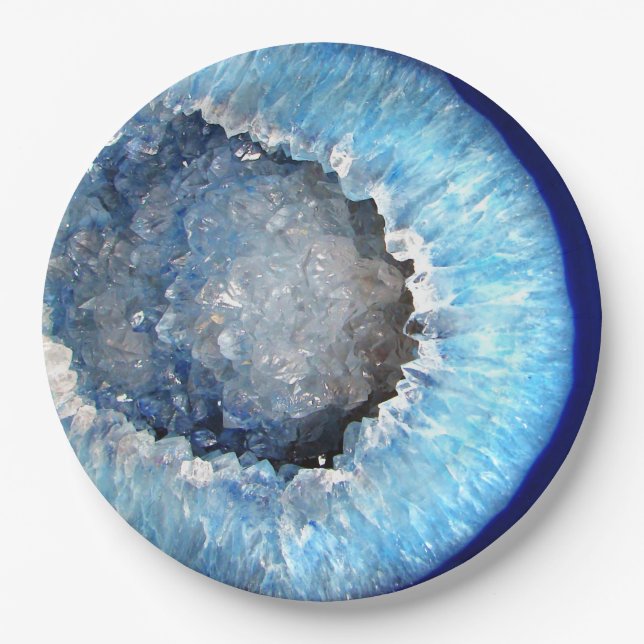Prato De Papel Falln Geode de cristal azul (Frente)