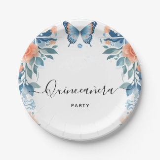 Prato De Papel Família Azul Tiara Latina Girly Espanhola Quincean