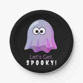 Prato De Papel Fantasma Bonito e Rosa do Google Olhos: Spooky e W