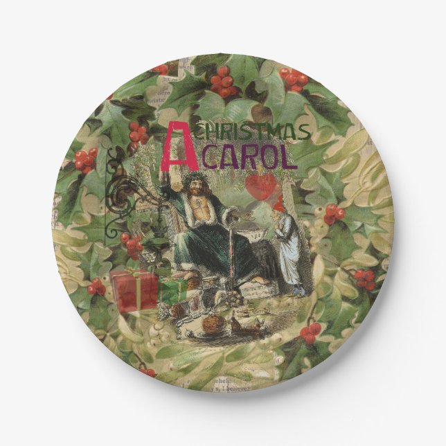 Prato De Papel Fantasma da Ilustração de Natal Presente (Frente)