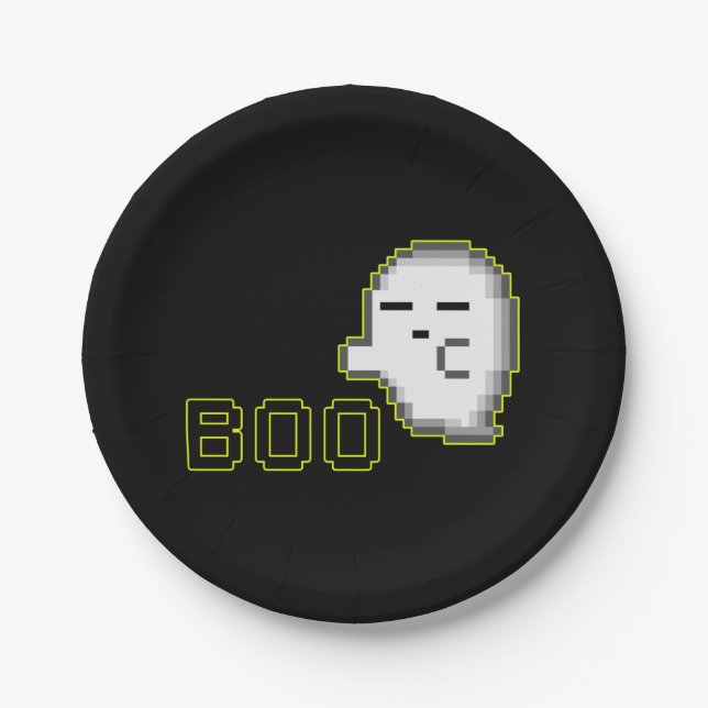 PRATO DE PAPEL FANTASMA DE HALLOWEEN - BOO 2 (Frente)