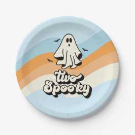 Prato De Papel Fantasma descolado retrô Halloween Dois Assustador