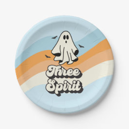 Prato De Papel Fantasma descolado retrô Halloween Três Espíritos