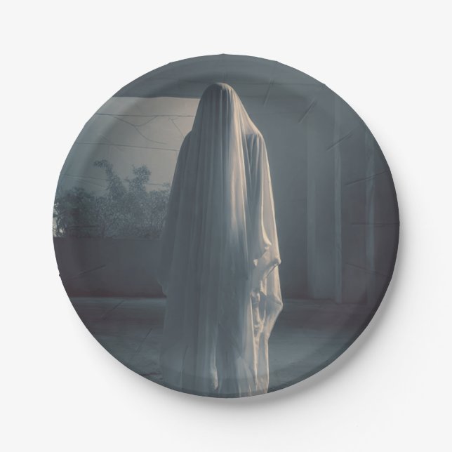 Prato de Papel Fantasma para Aproveitar a Festa (Frente)