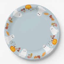 fantasmas bonitos e abóboras de halloween