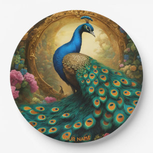 Prato De Papel Fantasy Cute Vivid Romantic Peacock Retrait