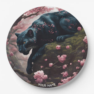 Prato De Papel Fantasy Cute Vivid Romântico Panther Retrato
