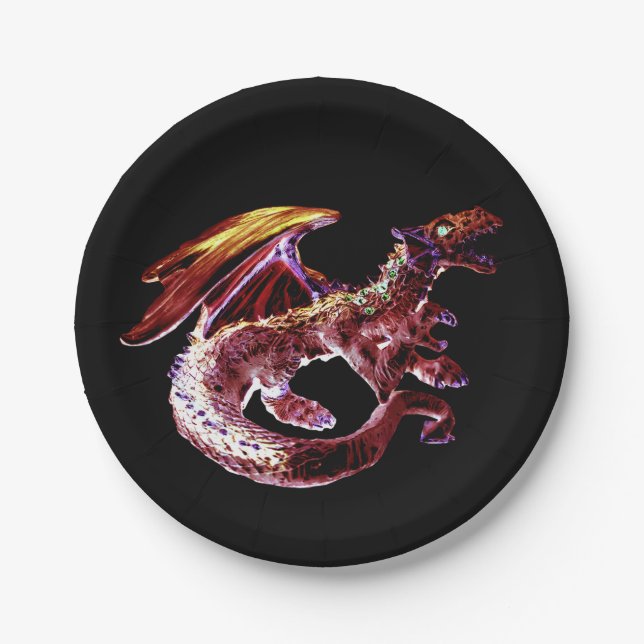 Prato De Papel Fantasy Ruby Red Dragon (Frente)