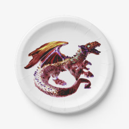 Prato De Papel Fantasy Ruby Red Dragon