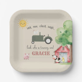 Prato De Papel Farm and Animals Birthday Paper Plates