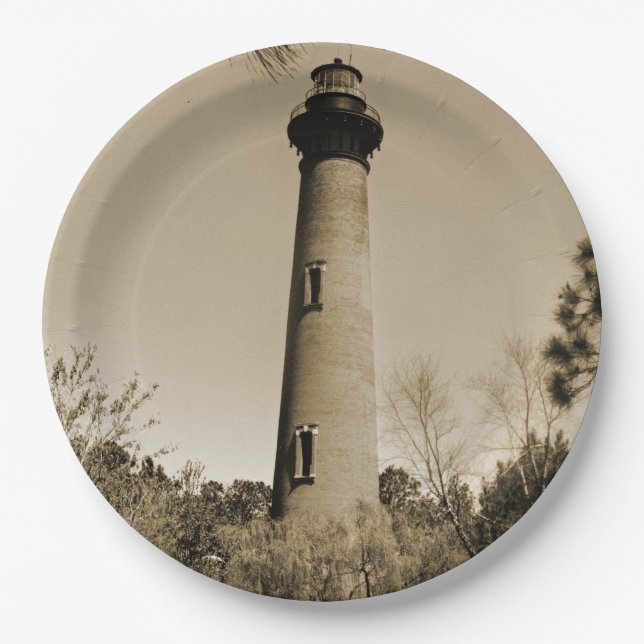 Prato De Papel Farol Currituck (Frente)
