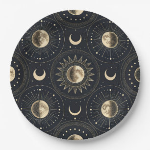 Prato De Papel Fase da Lua Celestial (4)