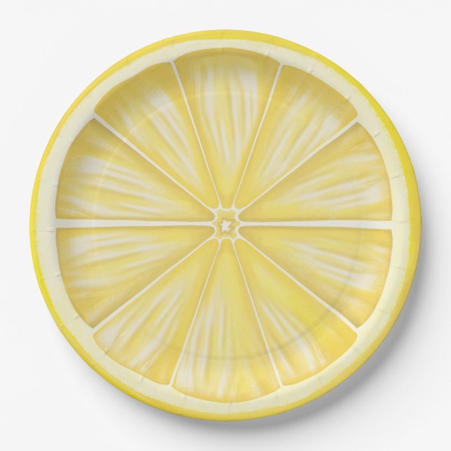 Prato De Papel Fatia de Limão Pastel Limoncello Festa (Frente)