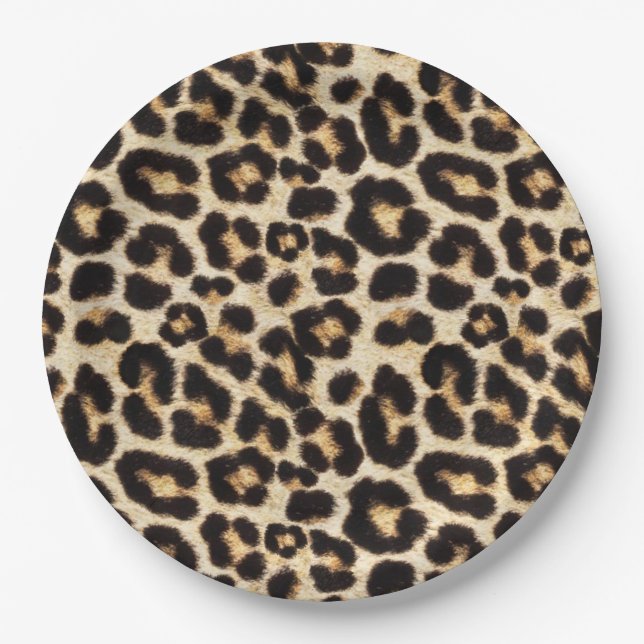 Prato De Papel Faux Lepard fur Party (Frente)