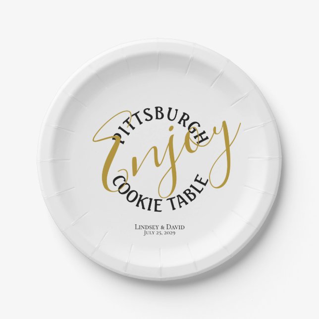 Prato De Papel Favor de Mesa de Pittsburgh Cookie (Frente)