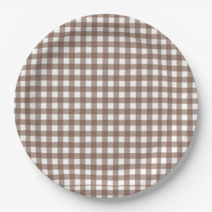 Prato De Papel Faye e Lauren Brown Gingham
