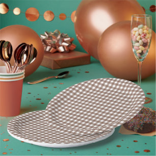 Prato De Papel Faye e Lauren Brown Gingham