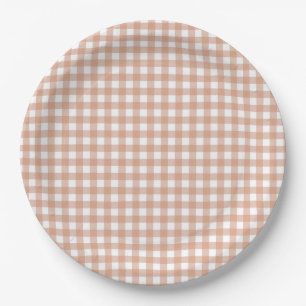 Prato De Papel Faye e Lauren Fall Light Brown Gingham