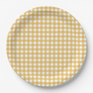 Prato De Papel Faye e Lauren Fall Yellow Gingham