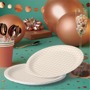 Prato De Papel Faye e Lauren Peach Gingham