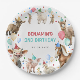 Prato De Papel Fazenda Barnyard Animais Confetti Aniversário Boy