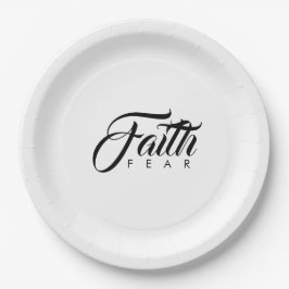 Prato De Papel Fé sobre o Medo Branco