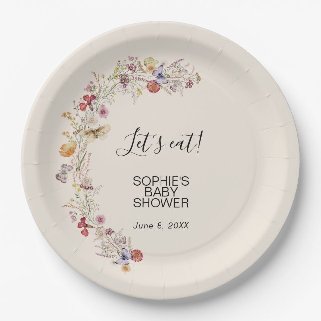 Prato De Papel Feijão De Flor Selvagem Em Chá de fraldas De Sangu (Frente)